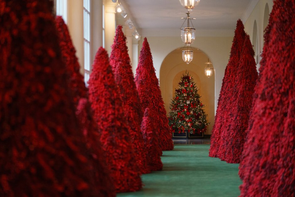 Мелания Трамп красные елки