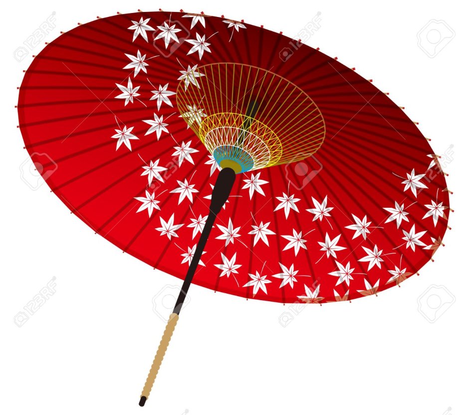 Японский зонтик на прозрачном фоне