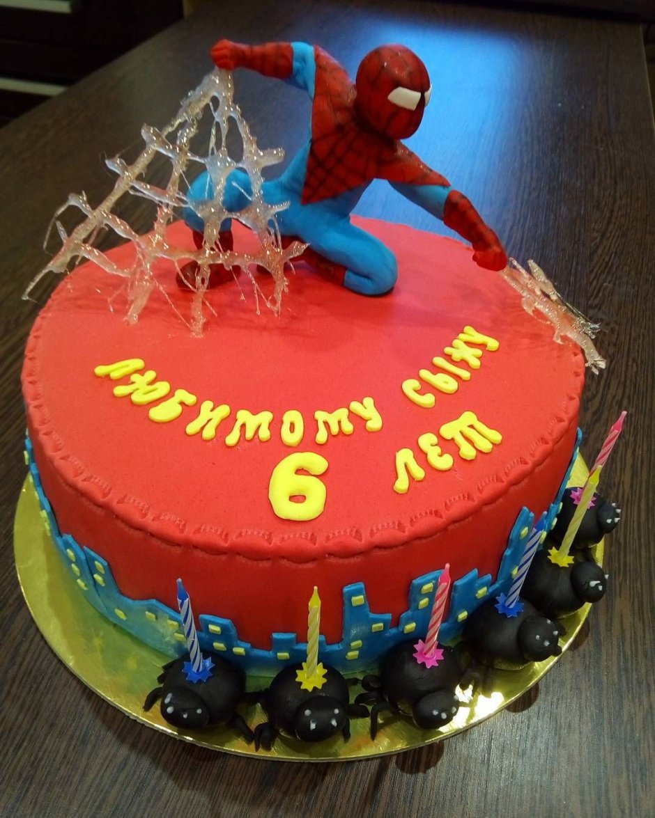 Торт с человеком пауком для мальчика