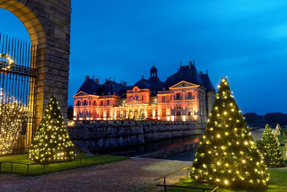 Замок во-Ле-Виконт на Рождество Франция