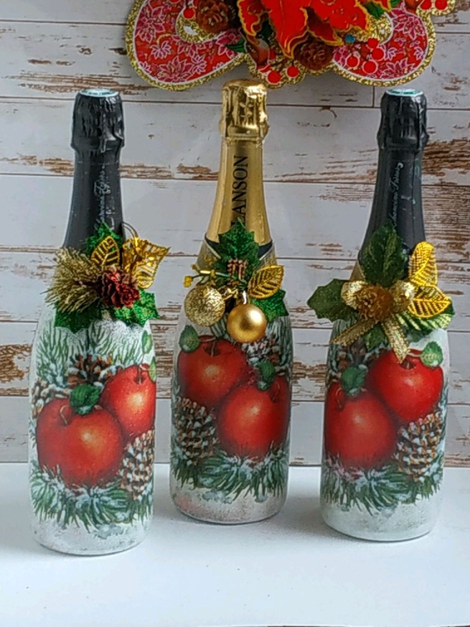 Декор шампанского на новый год