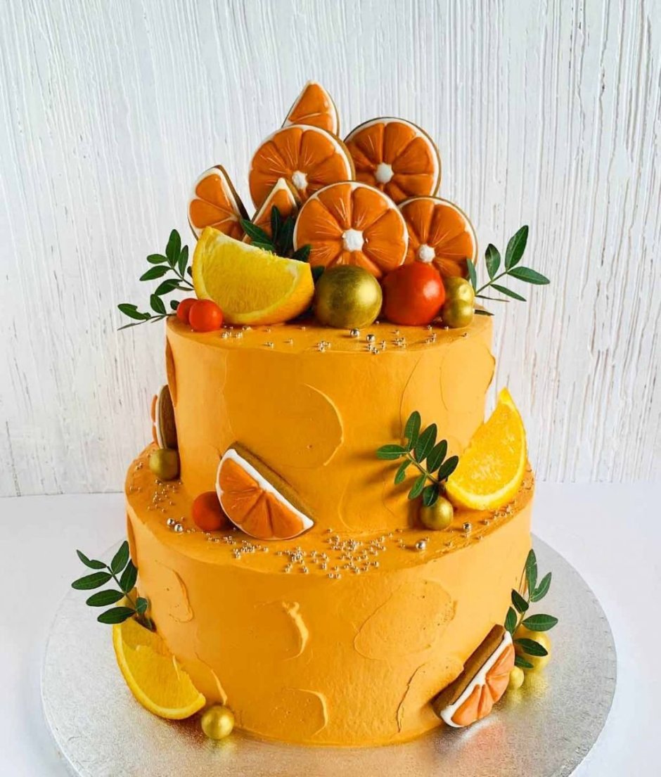 Декор на морковно-апельсиновый торт