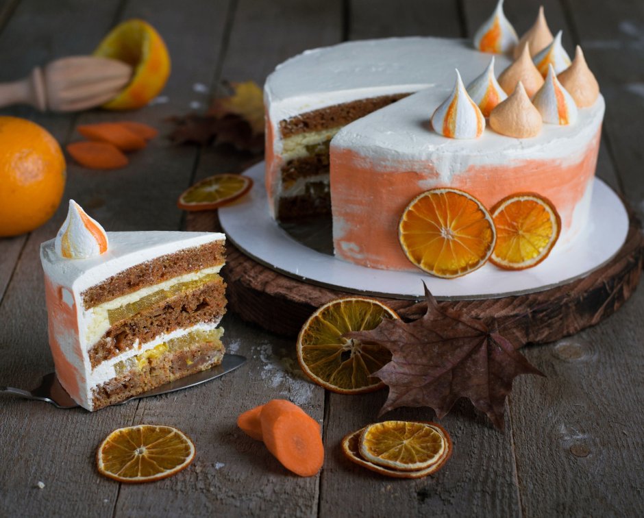 Персиковый велюровый торт