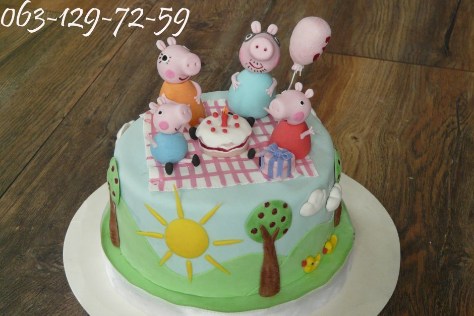 Торт с мультгероями для девочки Свинка Пеппа