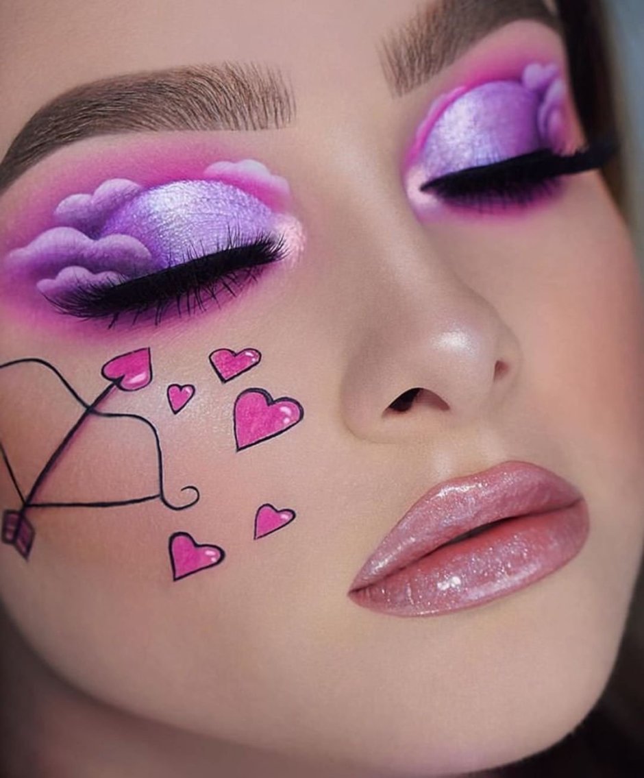 Фиолетовый макияж необычный