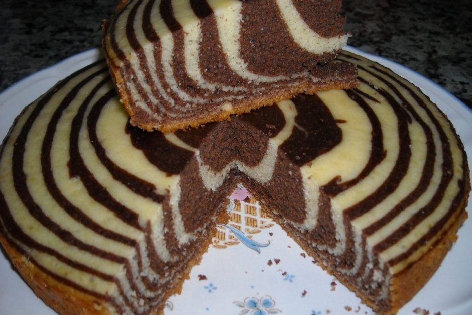 Бисквитный торт Зебра