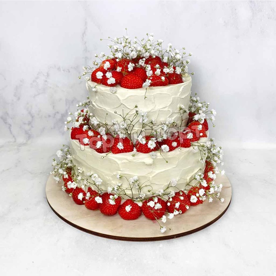 Торт на свадьбу в красно белом цвете