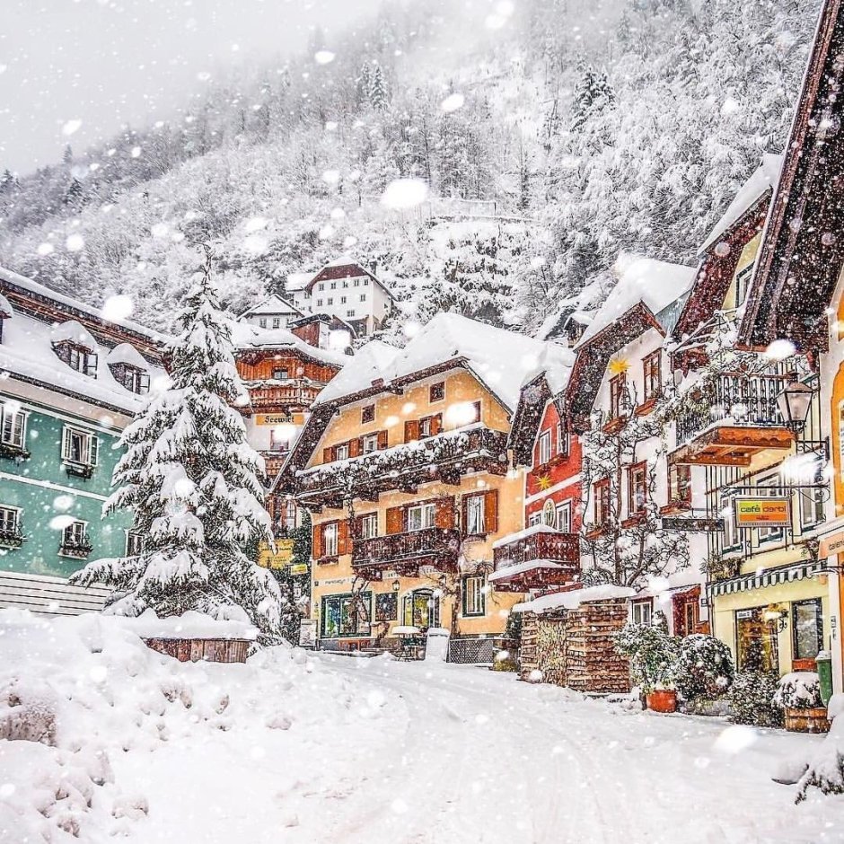 Халлстат Австрия зима