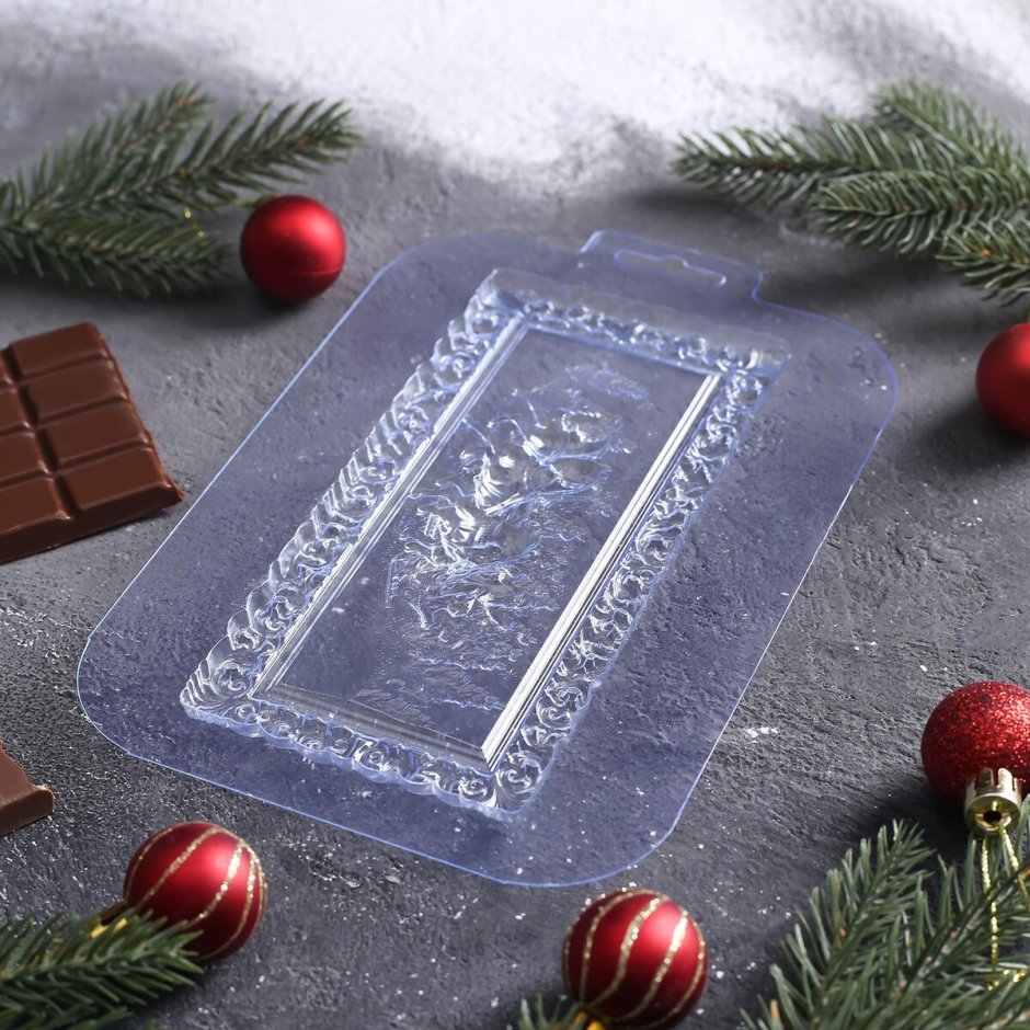 Новогодние пластиковые формы для шоколада