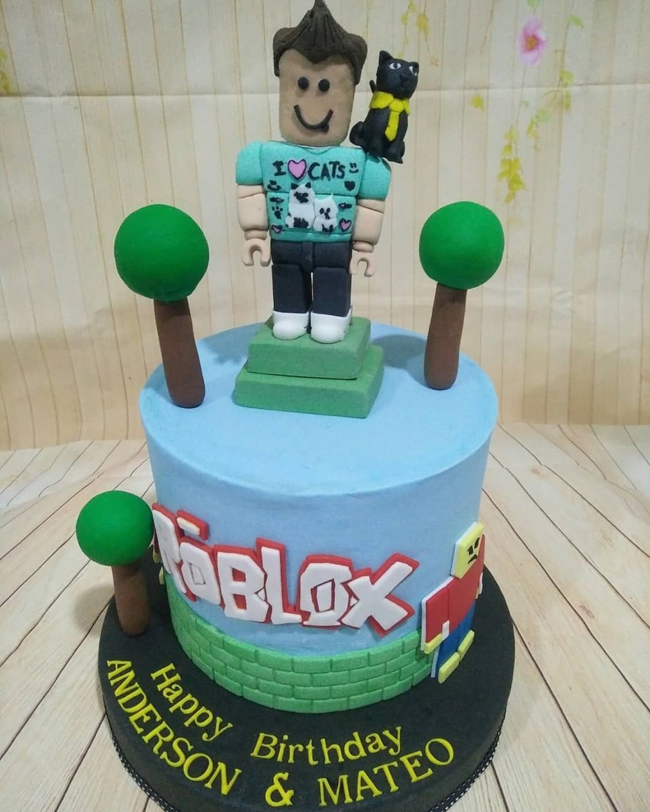 Торт Roblox для мальчика на день рождения