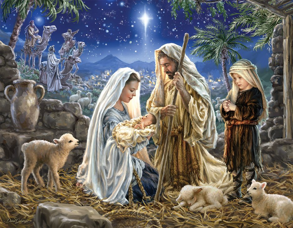 Рождество Христово Дева Мария и Иосиф Обручник икона
