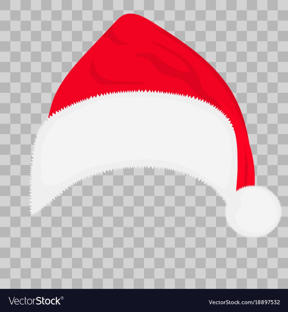 Силуэт шапки Деда Мороза на прозрачном фоне