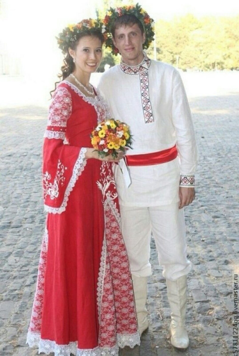 Свадьба в русско народном стиле летом
