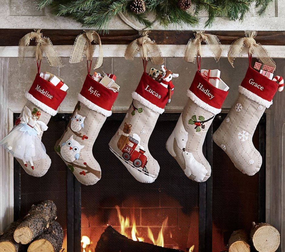 Рождественский носок для подарков