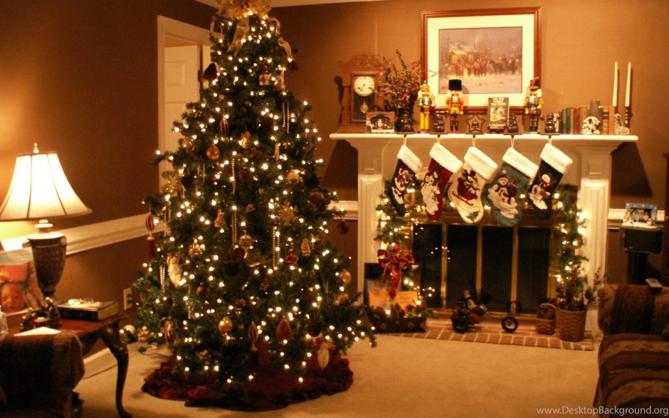 Рождественский декор гостиной