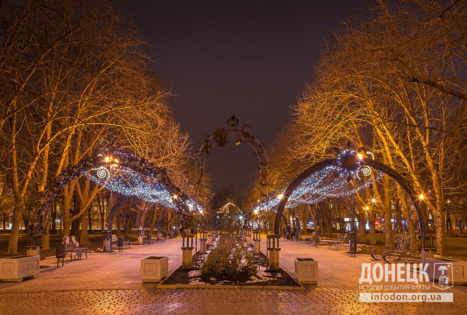 Донецк парк ночь
