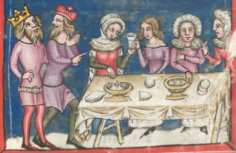 Еда на средневековых миниатюрах
