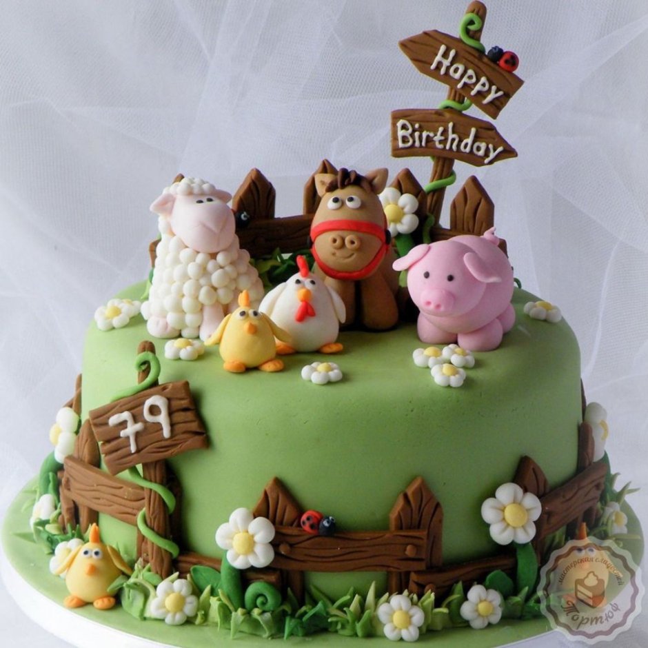 Детский торт с животными