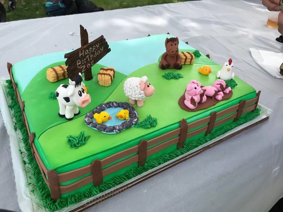 Торт ферма с животными