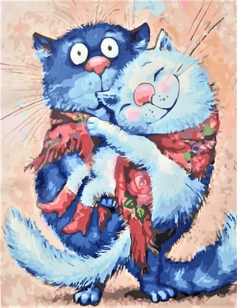 Синий кот и девочка