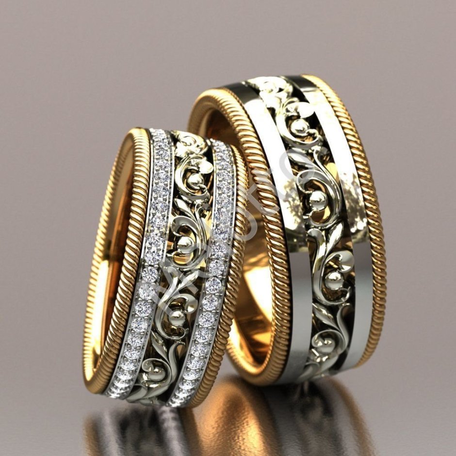 Красивые обручальные кольца из золота