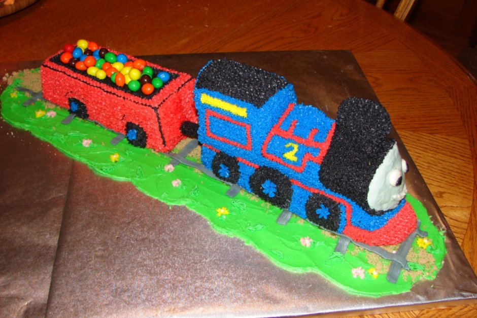 Детский тортик с паровозиком