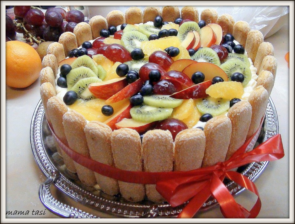 Творожно фруктовый торт на день рождения