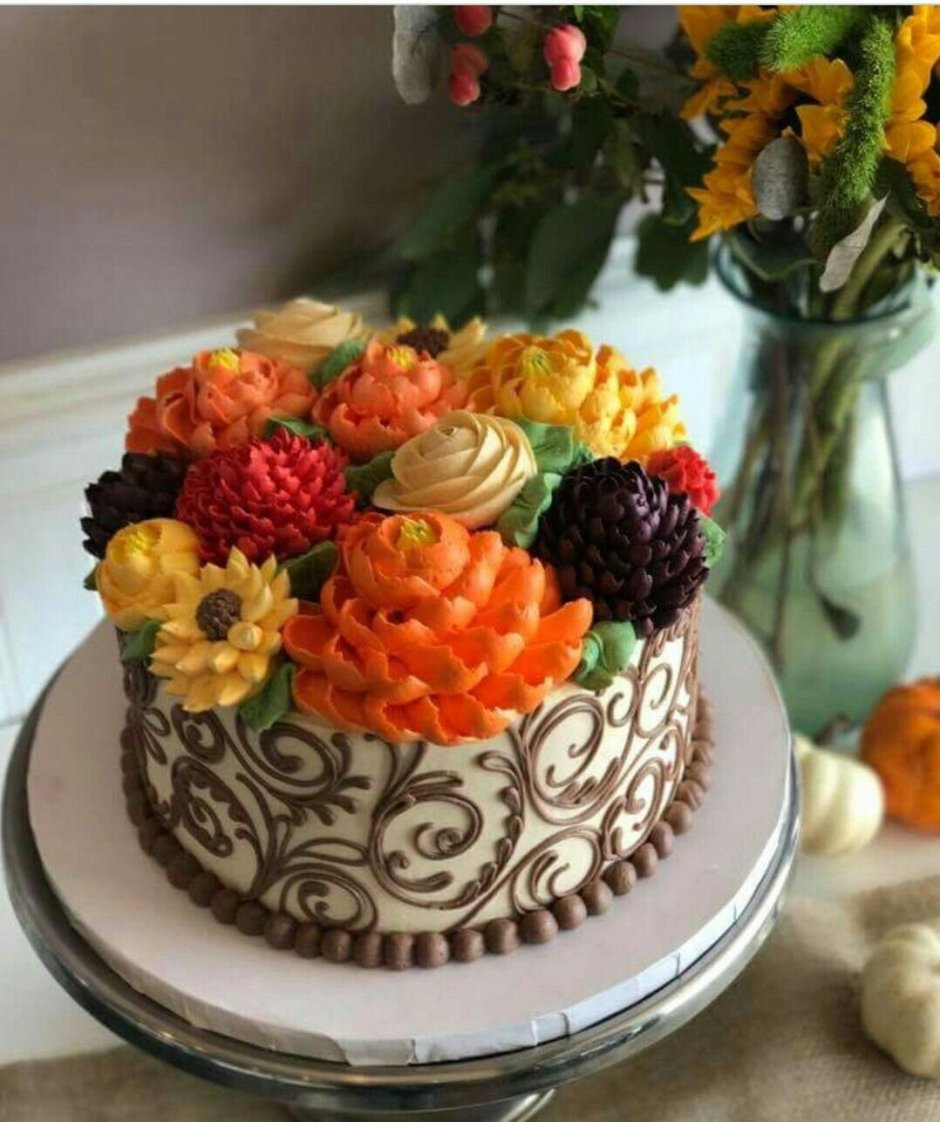 Осеннее украшение торта