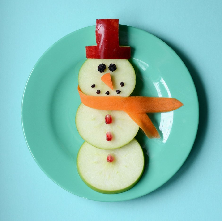 Снеговик из еды