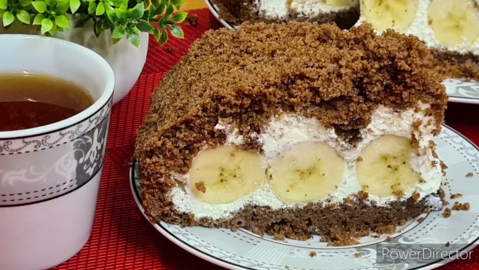 Торт с бананом внутри