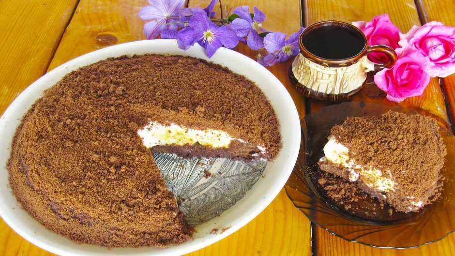Торт «норка крота» (шоколадно-банановый)