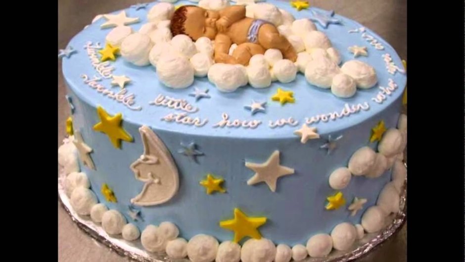 Украшение торта на рождение мальчика