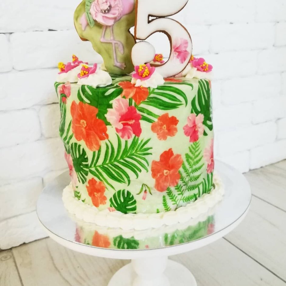 Двухэтажный торт с Фламинго