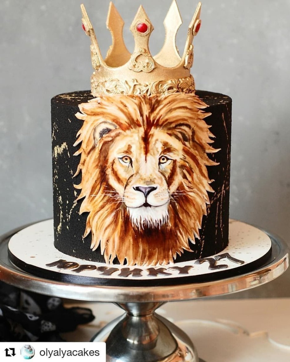 Торт бирюзовый со львом