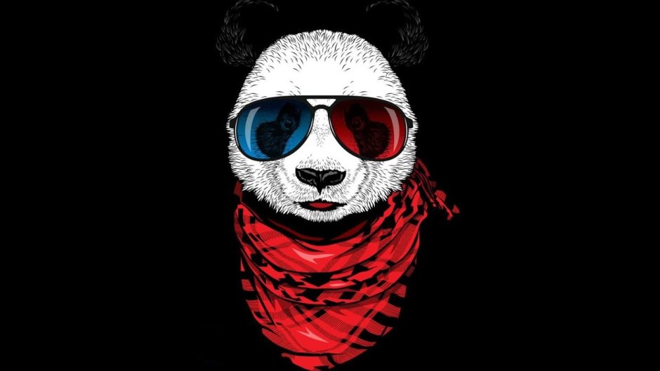 Панда в очках арт
