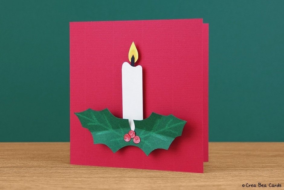 Рождественские свечи из цветной бумаги