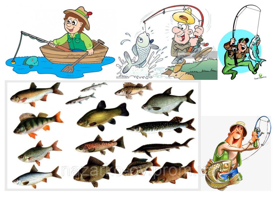 Рыбак картинка для печати