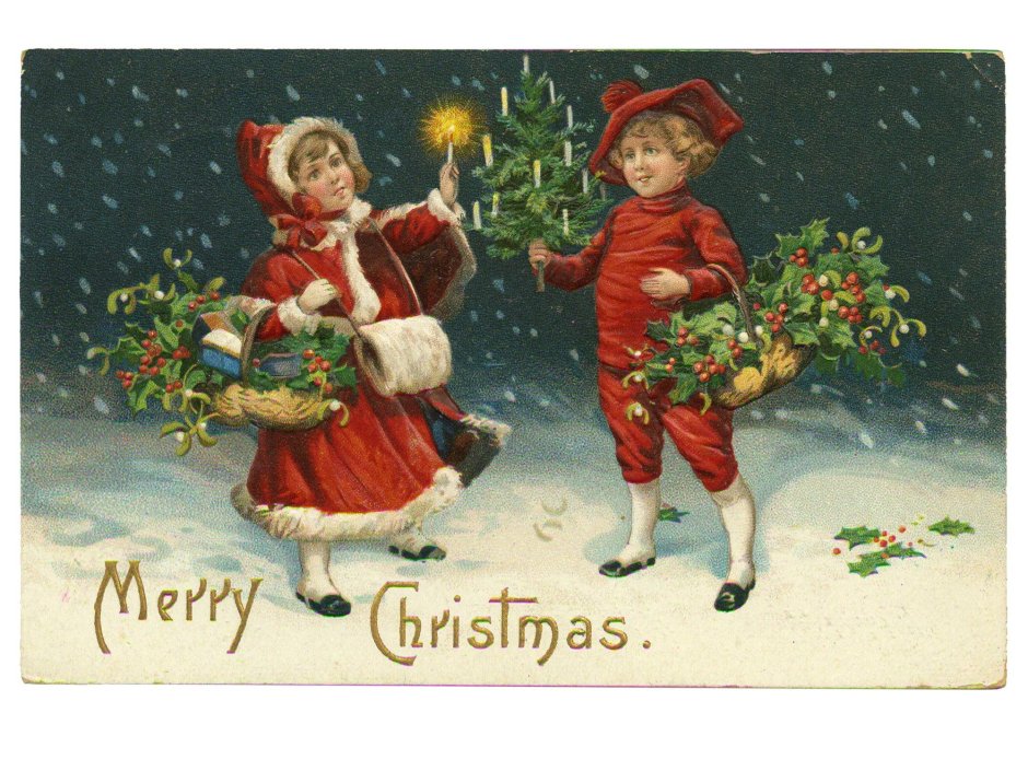 Старинные открытки Рождество католическое на английском