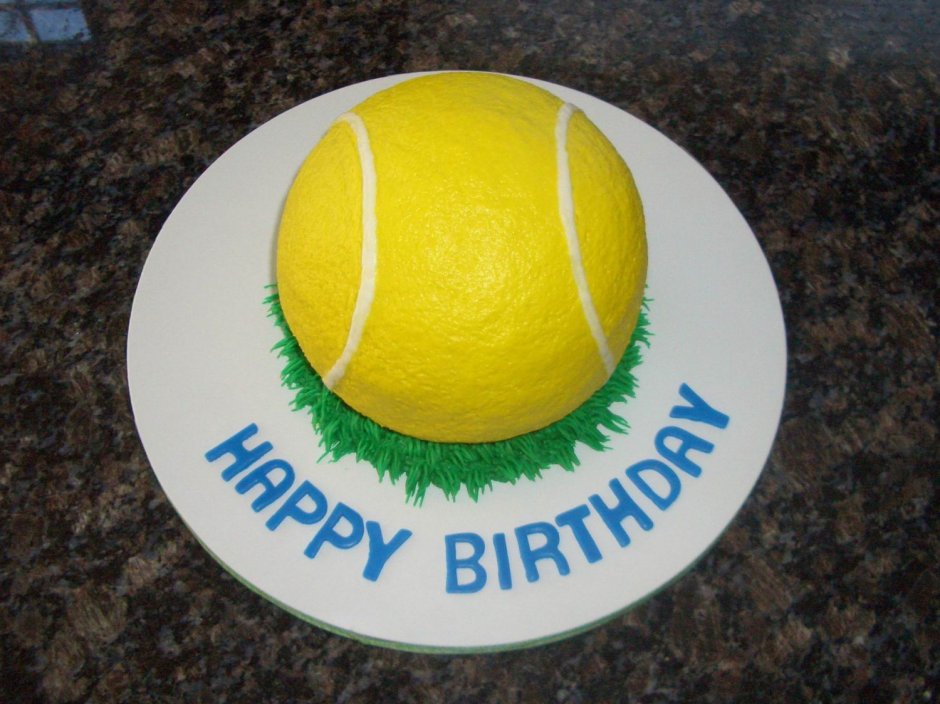 Торт в виде теннисного мячика