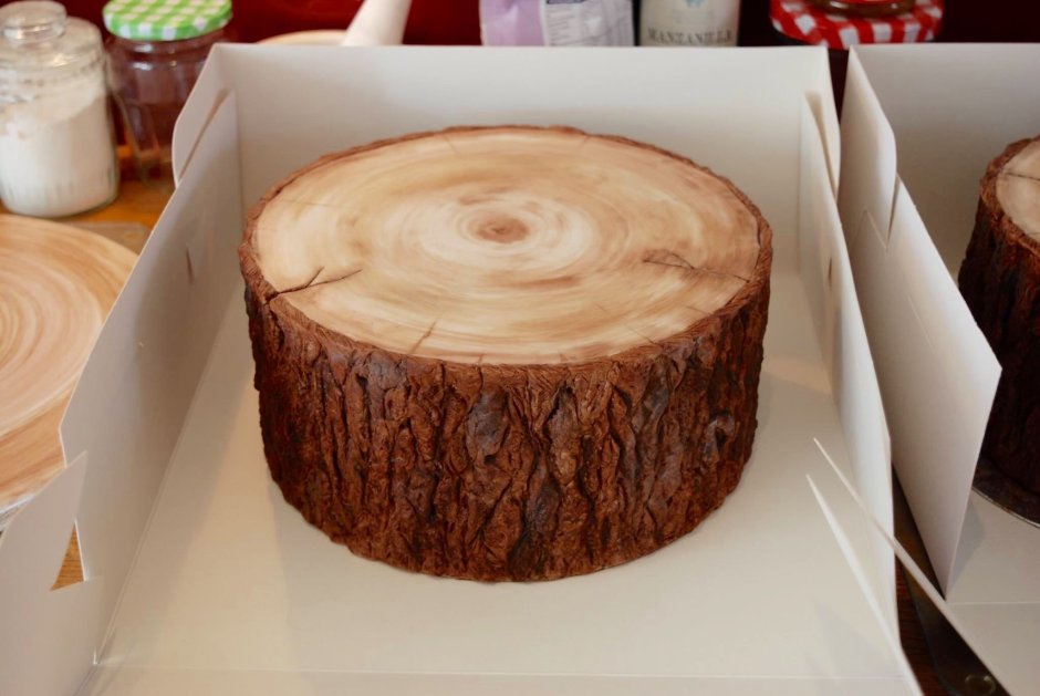 Декор торта под дерево