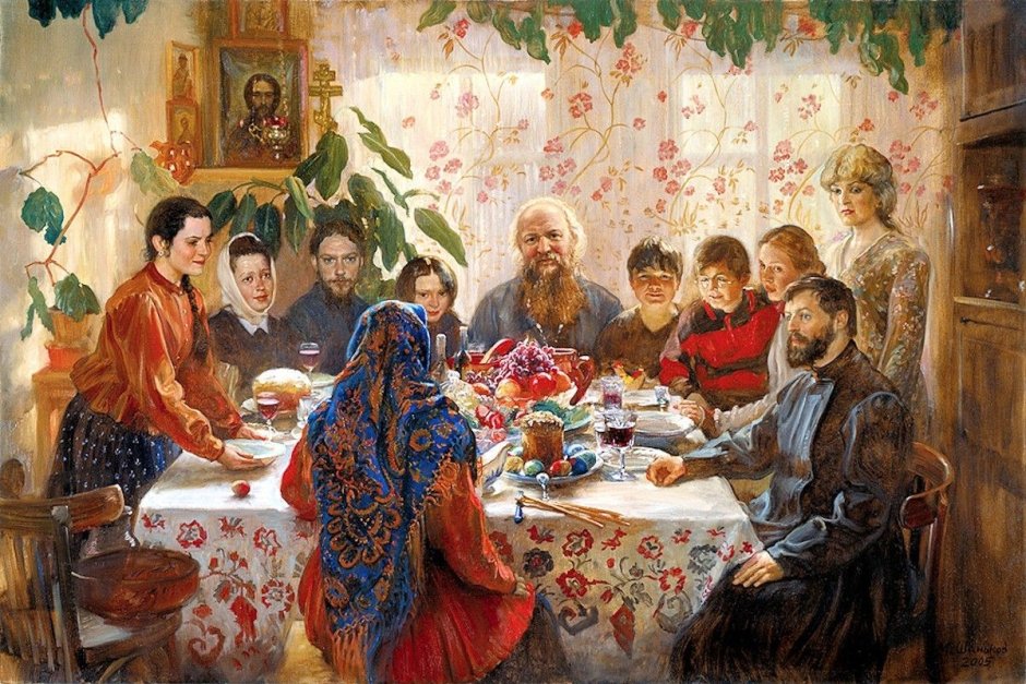 Михаил Шаньков семья застолье картина