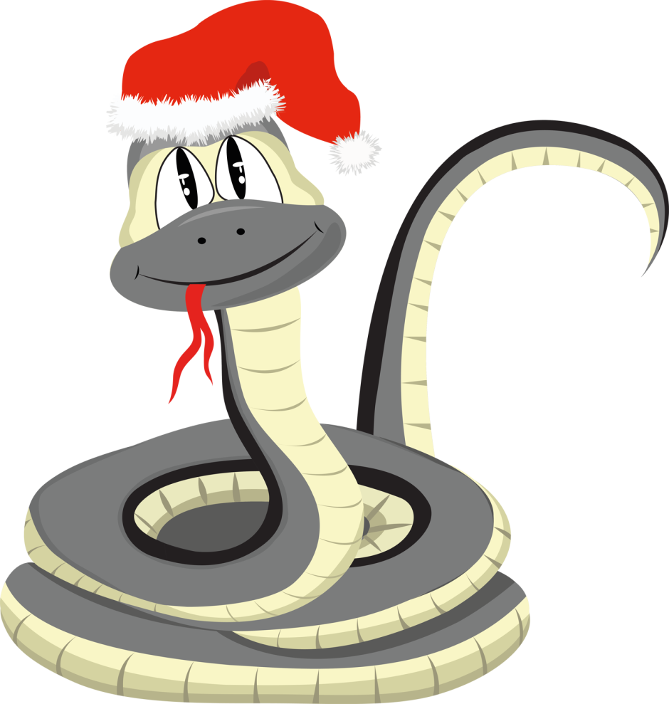 Змея в новогодней шапке игрушка