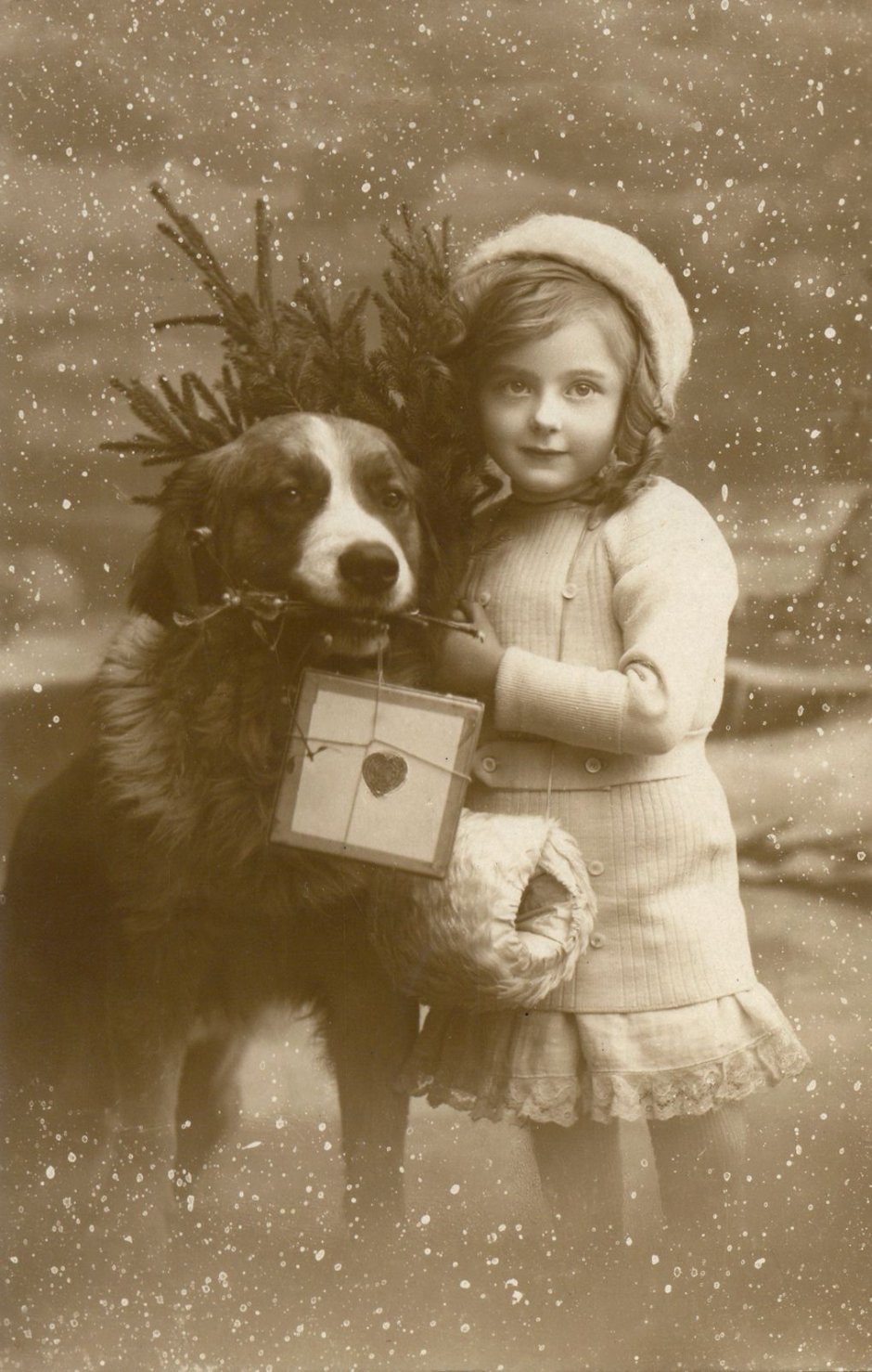 Старые новогодние фотооткрытки с детьми