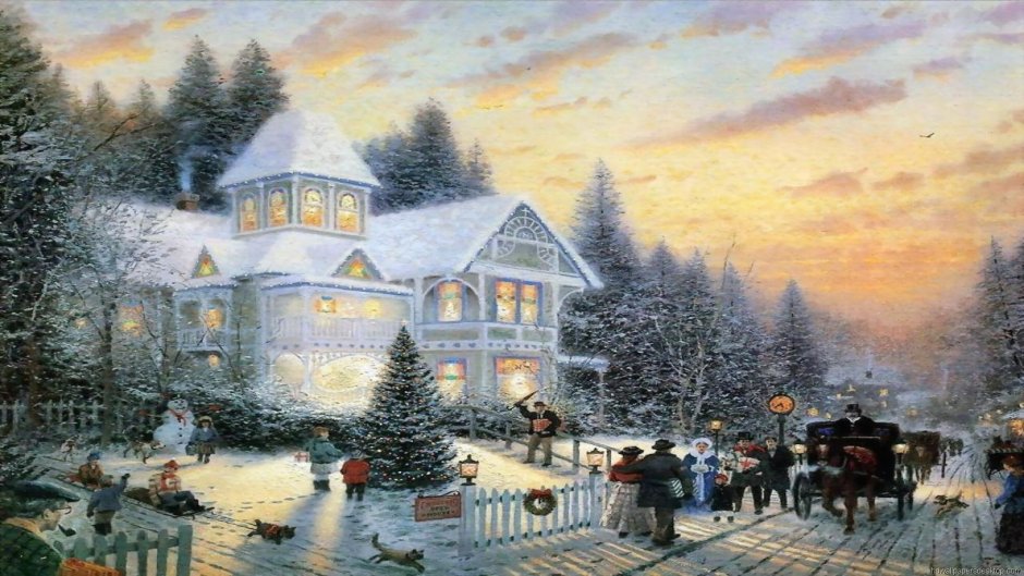 Thomas Kinkade Рождественские домики