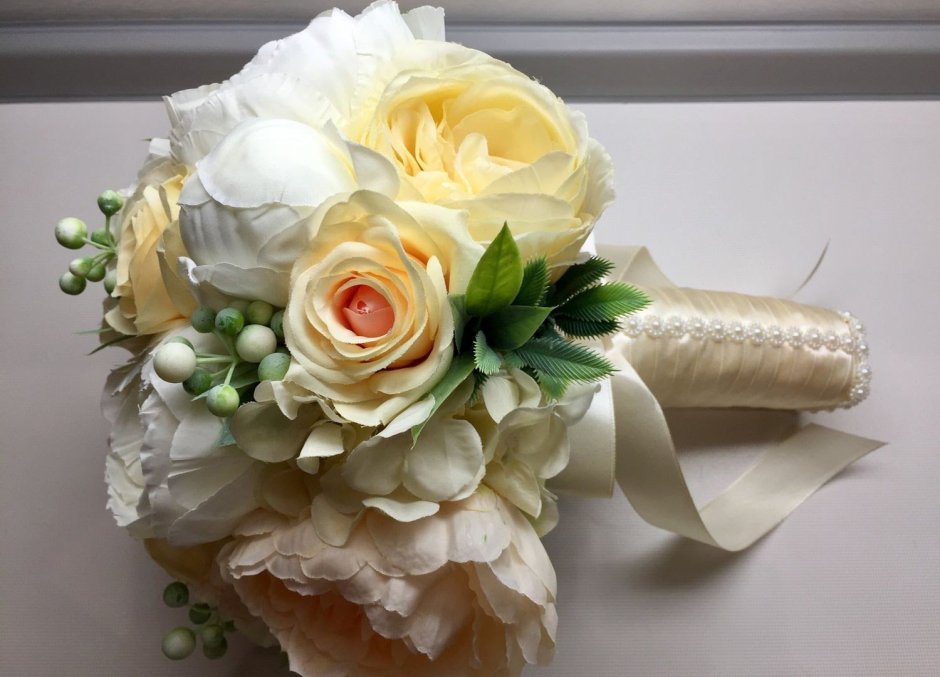 Свадебный букет из бумажных цветов