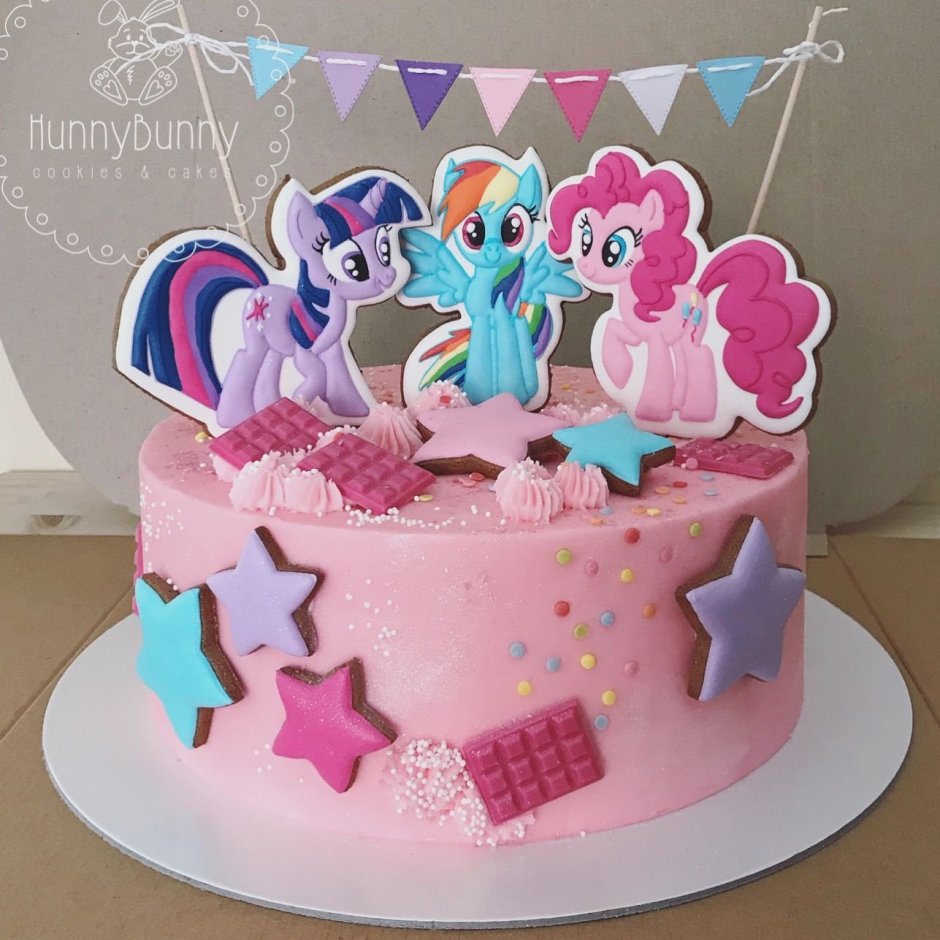 Торт с пони Пинки Пай и Радуга Дэш