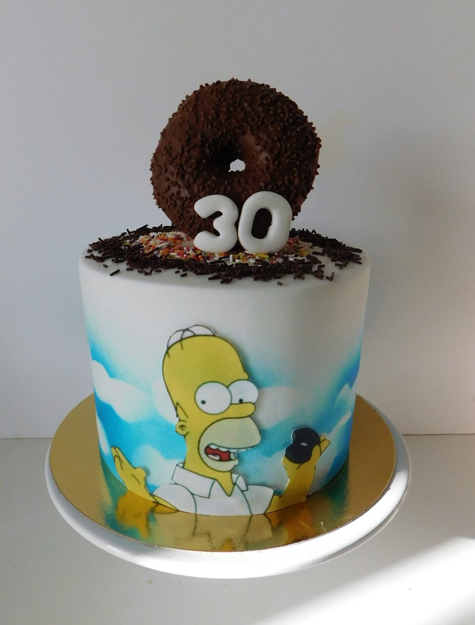 Торт с Гомером Симпсоном и пончиком