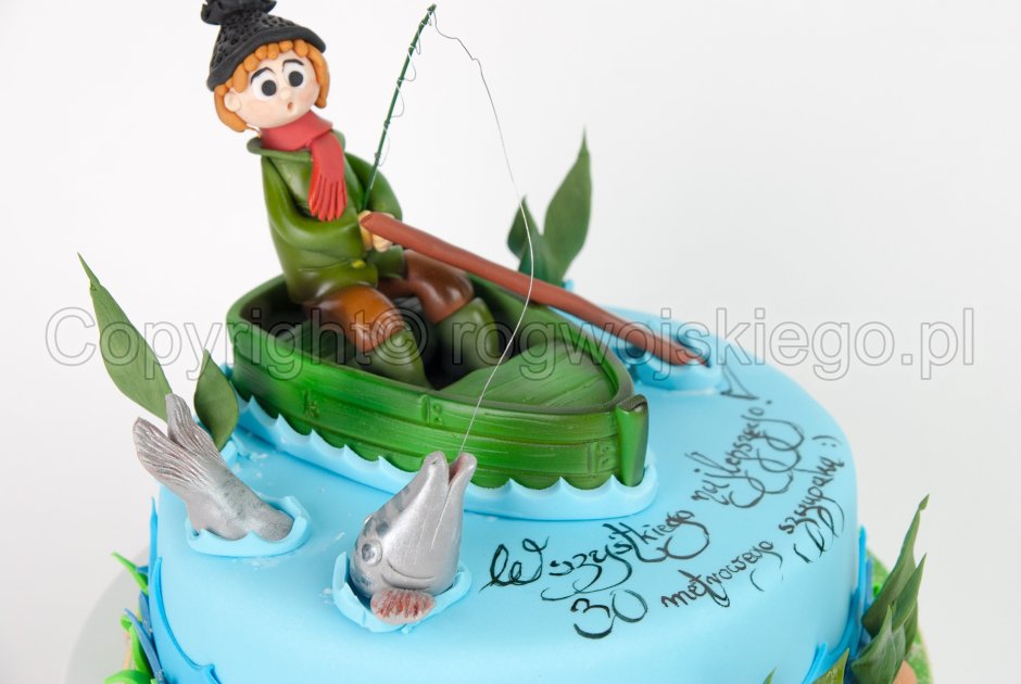 Торт остров для рыбака