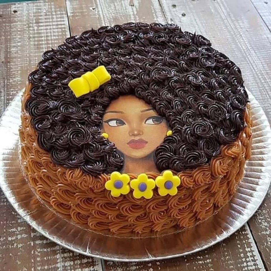 Украшение торта в виде девушки