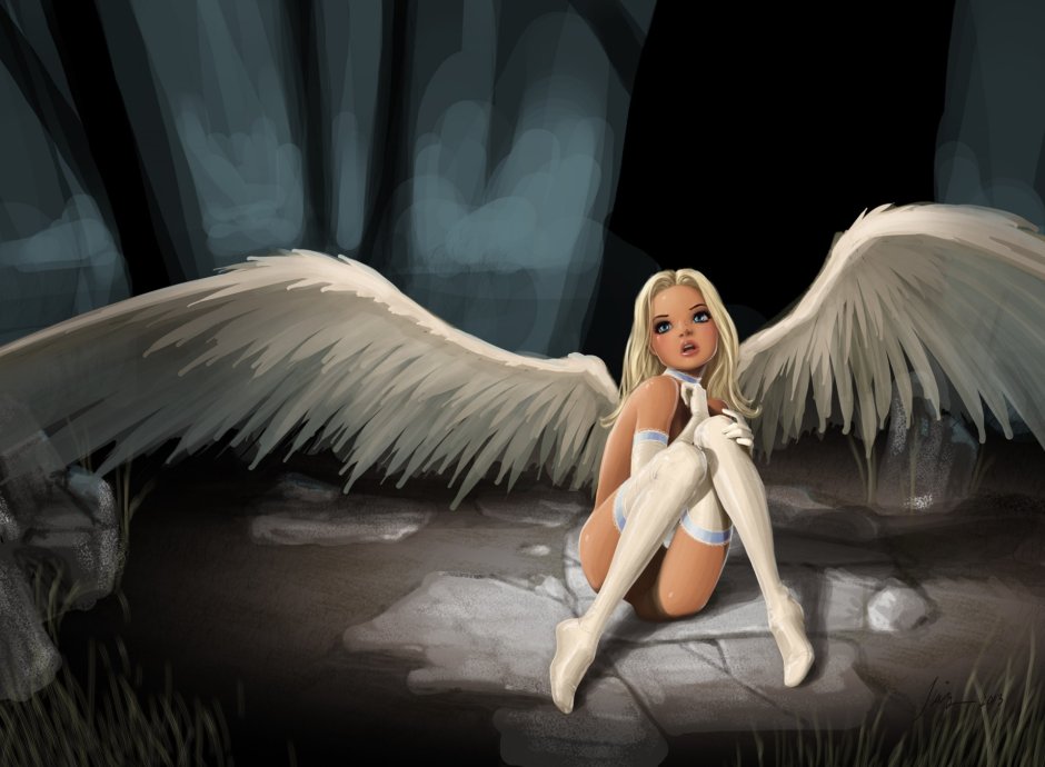 Красивые ангелы с крыльями